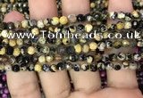 CAA2825 15 inches 4mm faceted round fire crackle agate beads wholesale