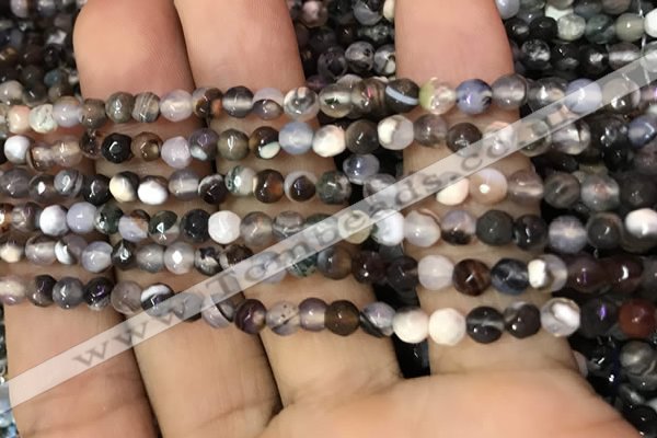 CAA2826 15 inches 4mm faceted round fire crackle agate beads wholesale