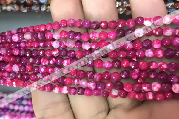 CAA2832 15 inches 4mm faceted round fire crackle agate beads wholesale