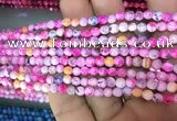 CAA2833 15 inches 4mm faceted round fire crackle agate beads wholesale