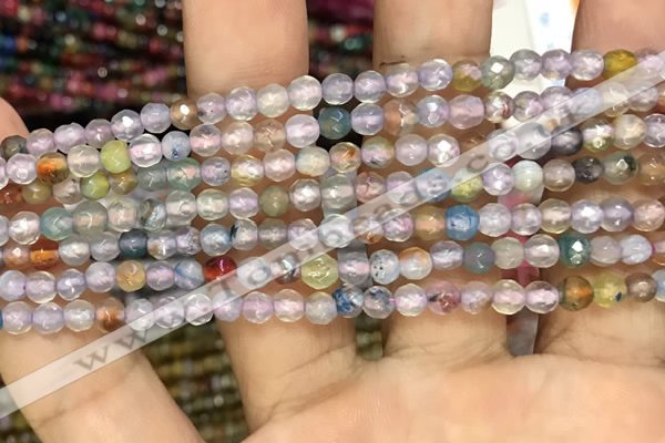 CAA2844 15 inches 4mm faceted round fire crackle agate beads wholesale