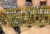 CAA2845 15 inches 4mm faceted round fire crackle agate beads wholesale