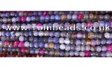 CAA2885 15 inches 6mm faceted round fire crackle agate beads wholesale