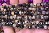 CAA2898 15 inches 6mm faceted round fire crackle agate beads wholesale