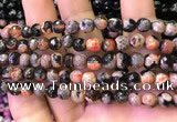 CAA2903 15 inches 6mm faceted round fire crackle agate beads wholesale