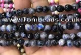 CAA2910 15 inches 6mm faceted round fire crackle agate beads wholesale