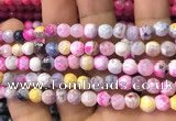 CAA2911 15 inches 6mm faceted round fire crackle agate beads wholesale