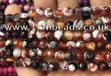 CAA2913 15 inches 6mm faceted round fire crackle agate beads wholesale