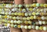 CAA2919 15 inches 6mm faceted round fire crackle agate beads wholesale