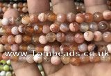 CAA2920 15 inches 6mm faceted round fire crackle agate beads wholesale