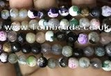 CAA2924 15 inches 6mm faceted round fire crackle agate beads wholesale