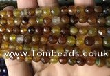 CAA2928 15 inches 6mm faceted round fire crackle agate beads wholesale