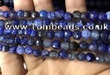 CAA2932 15 inches 6mm faceted round fire crackle agate beads wholesale