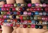 CAA2934 15 inches 6mm faceted round fire crackle agate beads wholesale