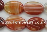 CAA295 15.5 inches 18*25mm oval red line agate gemstone beads