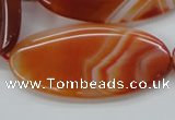 CAA296 15.5 inches 30*60mm oval red line agate gemstone beads