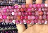 CAA2961 15 inches 8mm faceted round fire crackle agate beads wholesale