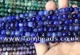 CAA2964 15 inches 8mm faceted round fire crackle agate beads wholesale