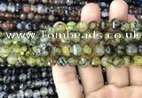 CAA2968 15 inches 8mm faceted round fire crackle agate beads wholesale