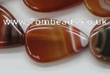 CAA297 15.5 inches 24*30mm flat teardrop red line agate beads