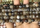 CAA2987 15 inches 8mm faceted round fire crackle agate beads wholesale