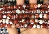 CAA2990 15 inches 8mm faceted round fire crackle agate beads wholesale