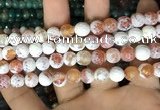 CAA2993 15 inches 8mm faceted round fire crackle agate beads wholesale