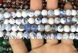 CAA2997 15 inches 8mm faceted round fire crackle agate beads wholesale
