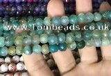 CAA2999 15 inches 8mm faceted round fire crackle agate beads wholesale