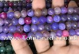 CAA3003 15 inches 8mm faceted round fire crackle agate beads wholesale