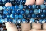 CAA3009 15 inches 8mm faceted round fire crackle agate beads wholesale