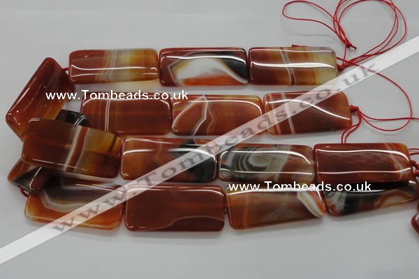 CAA301 15.5 inches 25*50mm rectangle red line agate gemstone beads