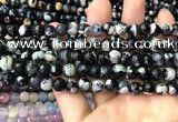 CAA3013 15 inches 8mm faceted round fire crackle agate beads wholesale