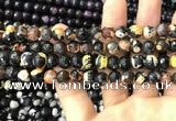 CAA3014 15 inches 8mm faceted round fire crackle agate beads wholesale