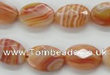 CAA302 15.5 inches 13*18mm faceted oval red line agate beads