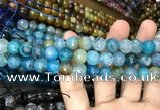 CAA3052 15 inches 10mm faceted round fire crackle agate beads wholesale