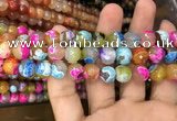 CAA3054 15 inches 10mm faceted round fire crackle agate beads wholesale