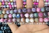 CAA3065 15 inches 10mm faceted round fire crackle agate beads wholesale