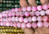 CAA3068 15 inches 10mm faceted round fire crackle agate beads wholesale