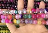 CAA3070 15 inches 10mm faceted round fire crackle agate beads wholesale