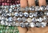 CAA3071 15 inches 10mm faceted round fire crackle agate beads wholesale