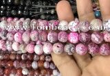 CAA3075 15 inches 10mm faceted round fire crackle agate beads wholesale