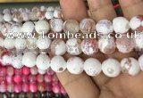 CAA3082 15 inches 10mm faceted round fire crackle agate beads wholesale