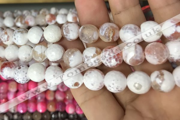 CAA3082 15 inches 10mm faceted round fire crackle agate beads wholesale