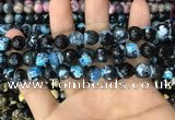 CAA3088 15 inches 10mm faceted round fire crackle agate beads wholesale