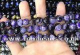 CAA3091 15 inches 10mm faceted round fire crackle agate beads wholesale