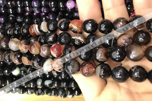 CAA3094 15 inches 10mm faceted round fire crackle agate beads wholesale