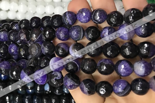 CAA3095 15 inches 10mm faceted round fire crackle agate beads wholesale
