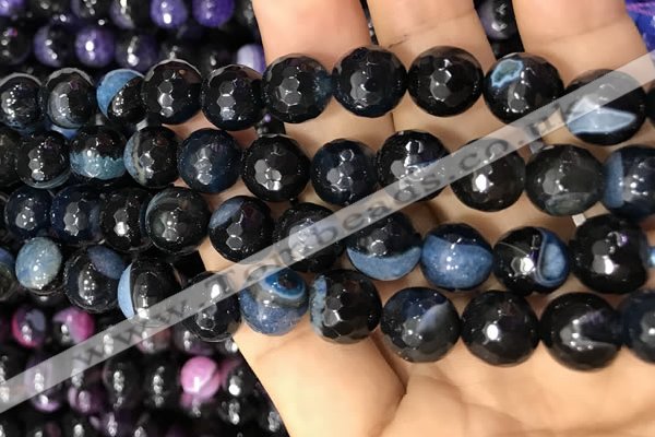 CAA3097 15 inches 10mm faceted round fire crackle agate beads wholesale