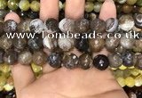 CAA3152 15 inches 12mm faceted round fire crackle agate beads wholesale